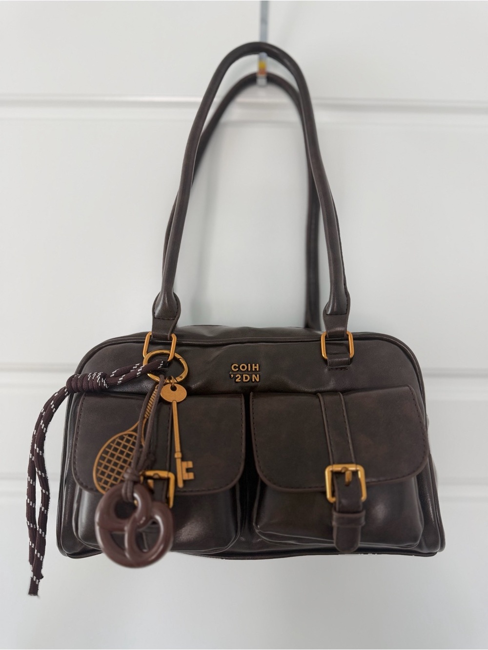 Dark Brown Leather Shoulder Bag